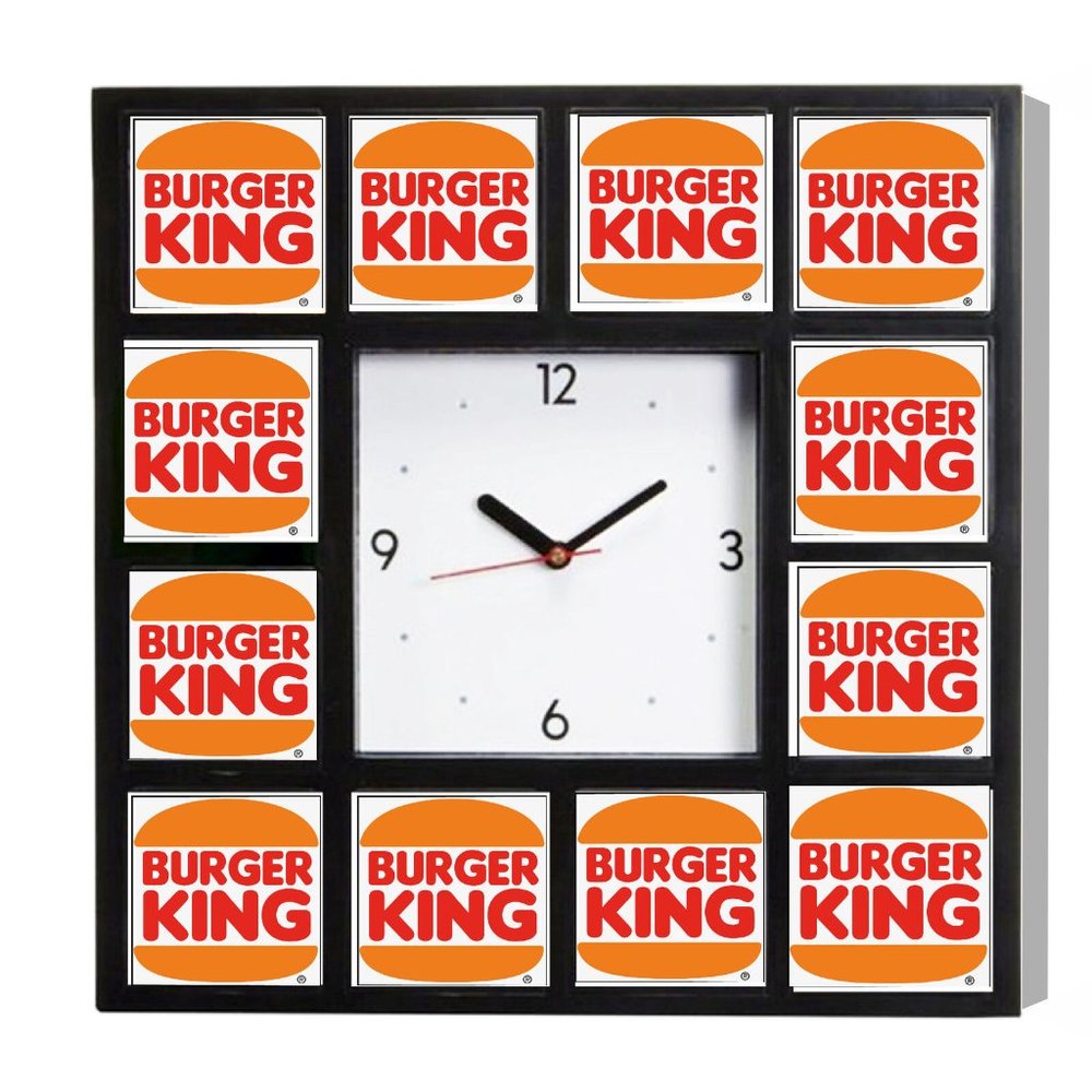 Burger King 1969 Logo Retro Classic Advertising Clock with 12 pictures